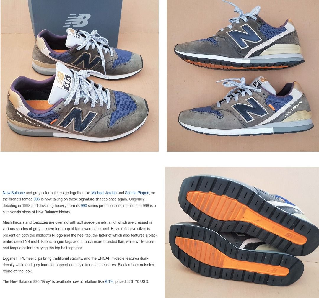 New Balance Designer Sneakers Model 996 Premium NBA Basketball Shoes US 10 UK 9.5 Euro 44 Original High Performance Active Lifestyle Fashion