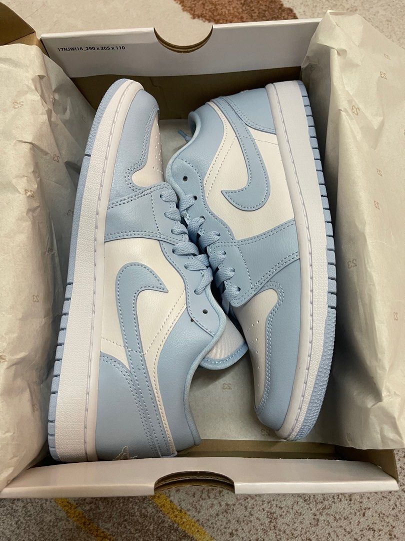 Nike Air Jordan 1 Low Aluminium Blue, Women's Fashion, Footwear