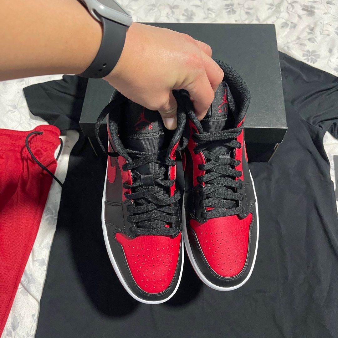 Nike Air Jordan 1 Mid Banned 2020 Mens Fashion Footwear Sneakers On Carousell