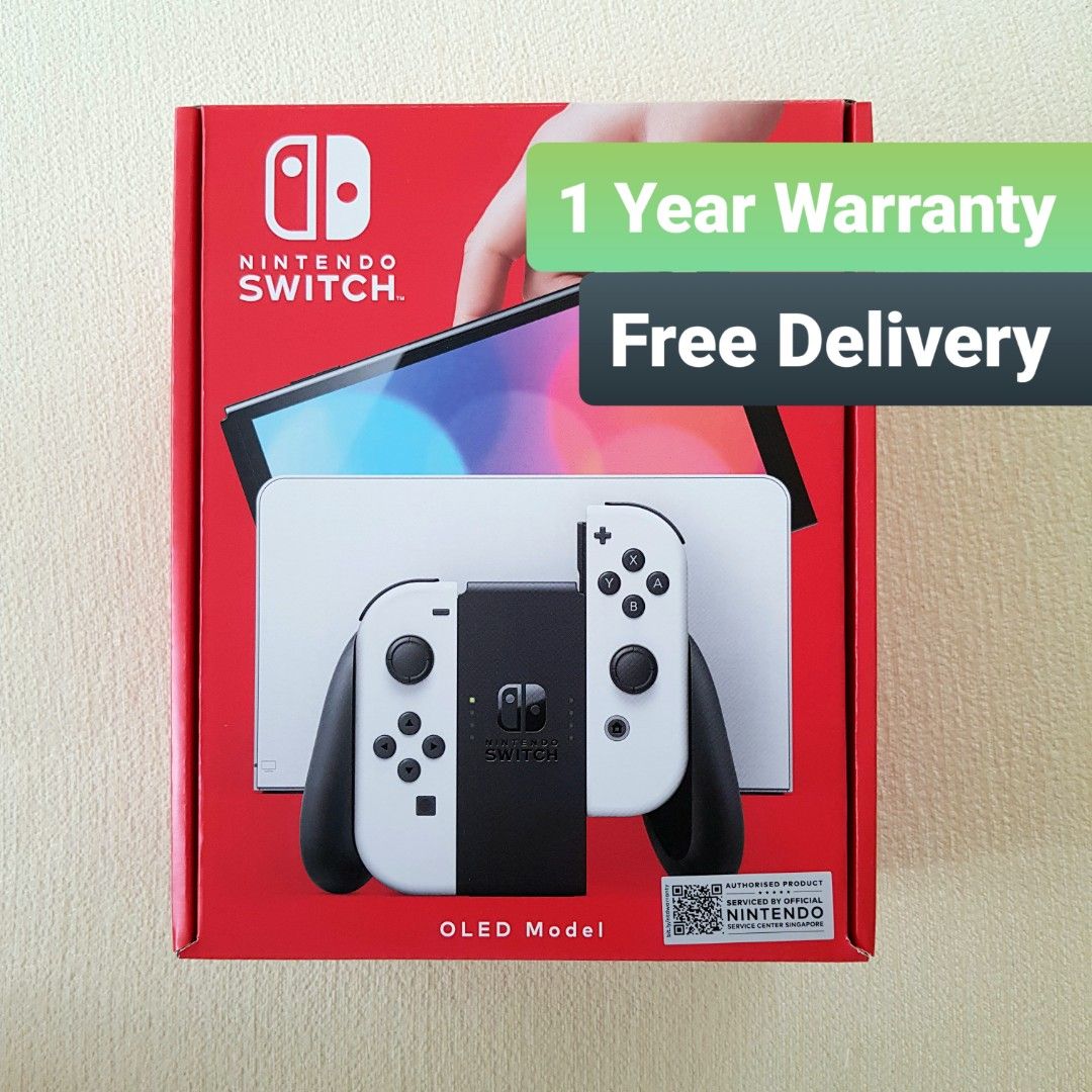 Nintendo Switch OLED Console (White) Local SG Set with Warranty, Video