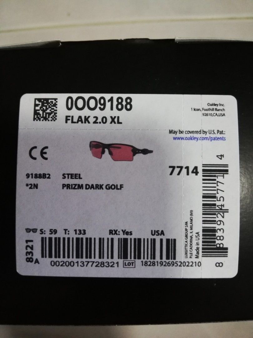 Oakley Flak 2.0 XL Prizm Dark Golf, Men's Fashion, Watches