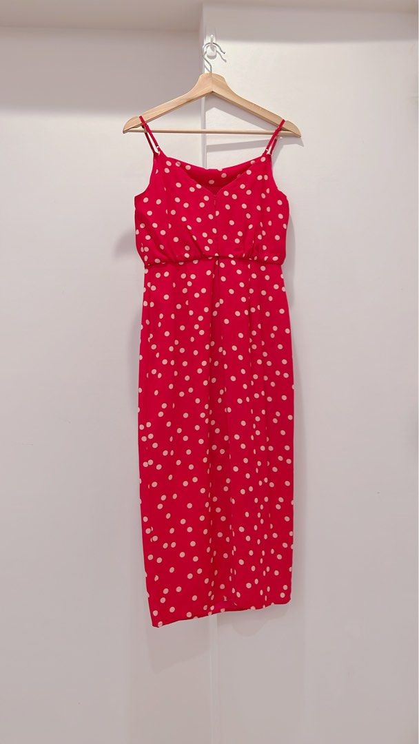 Oasis red polka dot dress shop