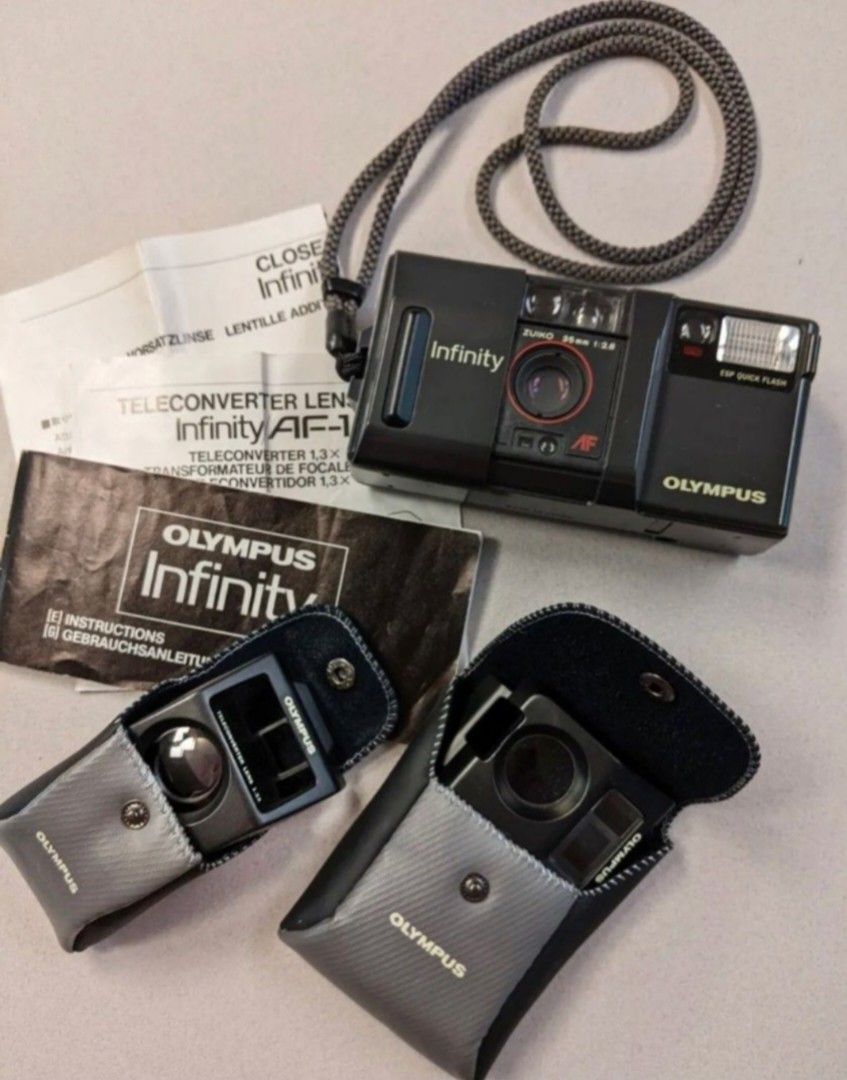 Olympus Infinity AF1 with Close Up Lens & Teleconverter Lens, Photography, Cameras on Carousell
