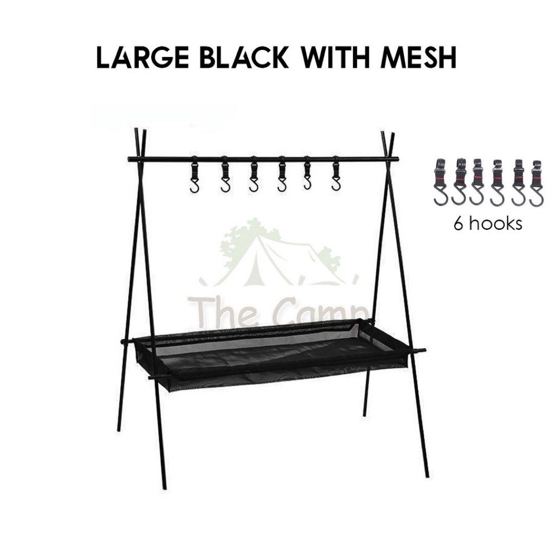 Camping Outdoor Triangle Hanging Rack Aluminum Mesh Camping Hanger