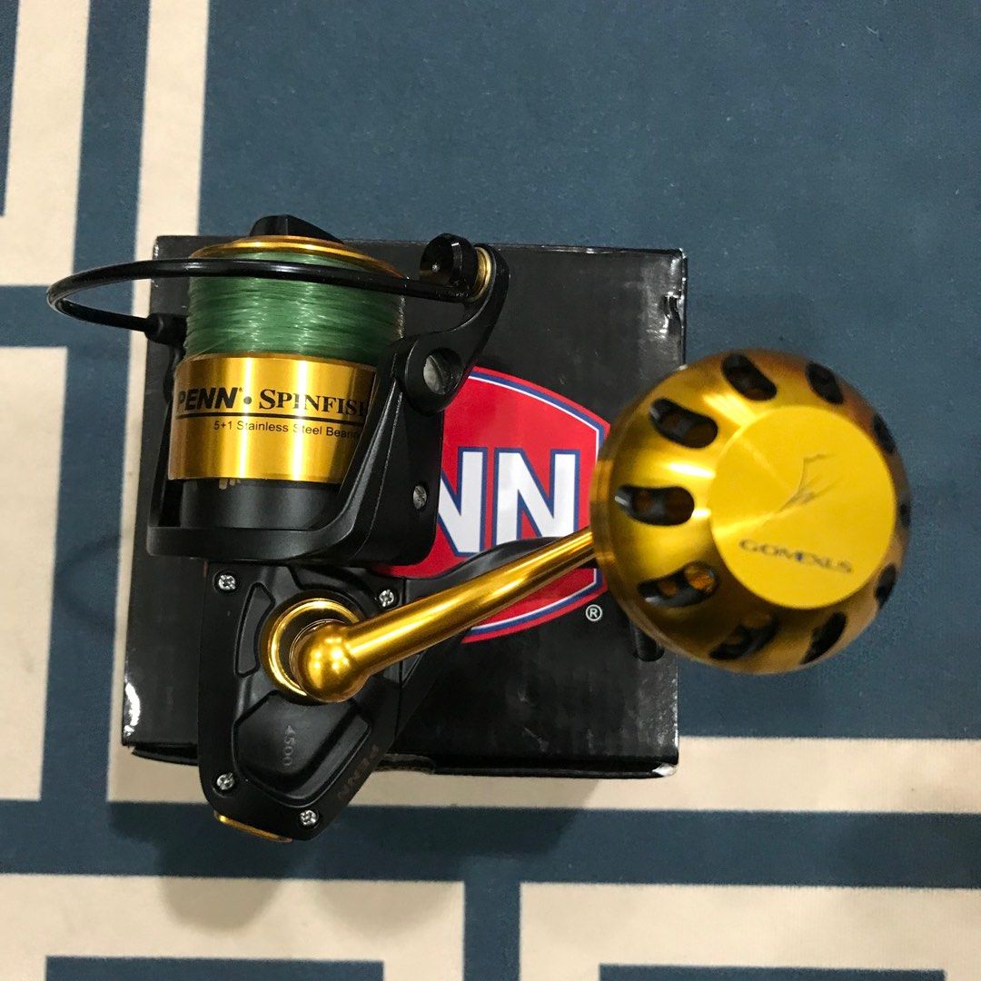 Penn Spinfisher V 4500 with Gomexus Knob, Sports Equipment, Fishing on  Carousell