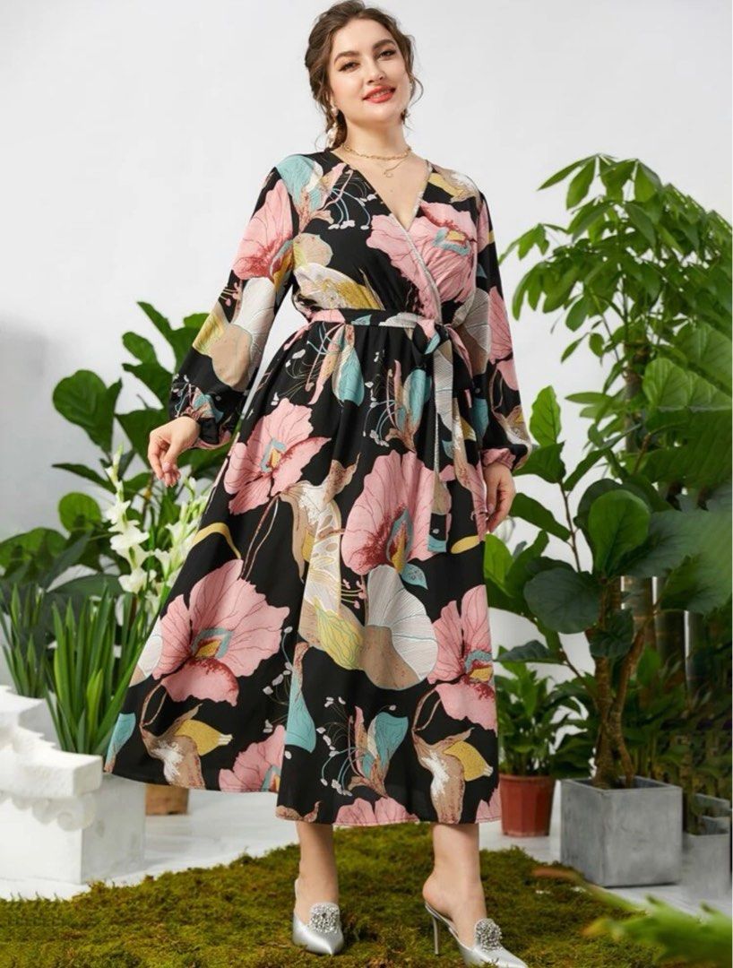 Plus Size Dress floral (shein), Women's Fashion, Dresses & Sets