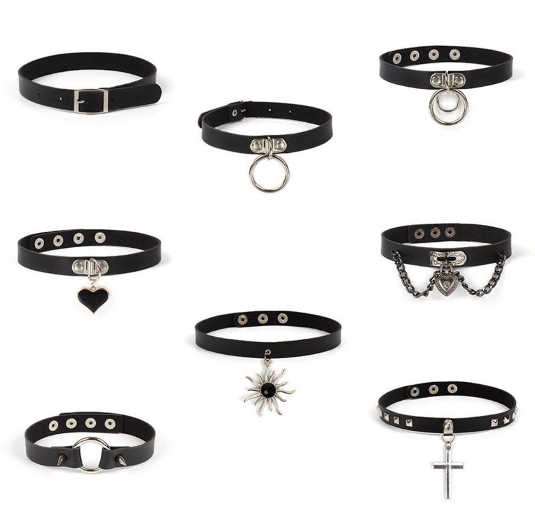 White leather choker cheap
