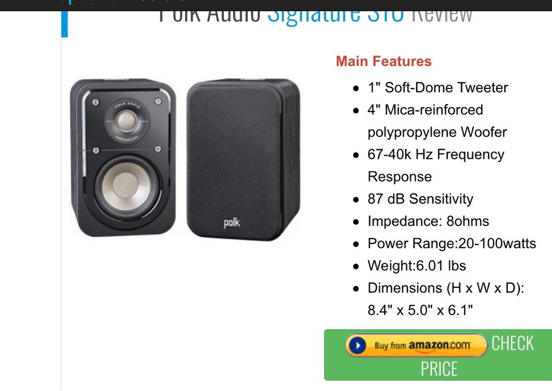 Polk Audio Signature S10, Audio, Soundbars, Speakers & Amplifiers on