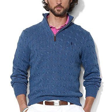 Polo Ralph Lauren Men's Cable knit jumper Navy, Men's Fashion, Coats,  Jackets and Outerwear on Carousell