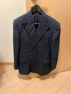 POLO Ralph Lauren Navy Double Breasted Linen Blazer / Jacket