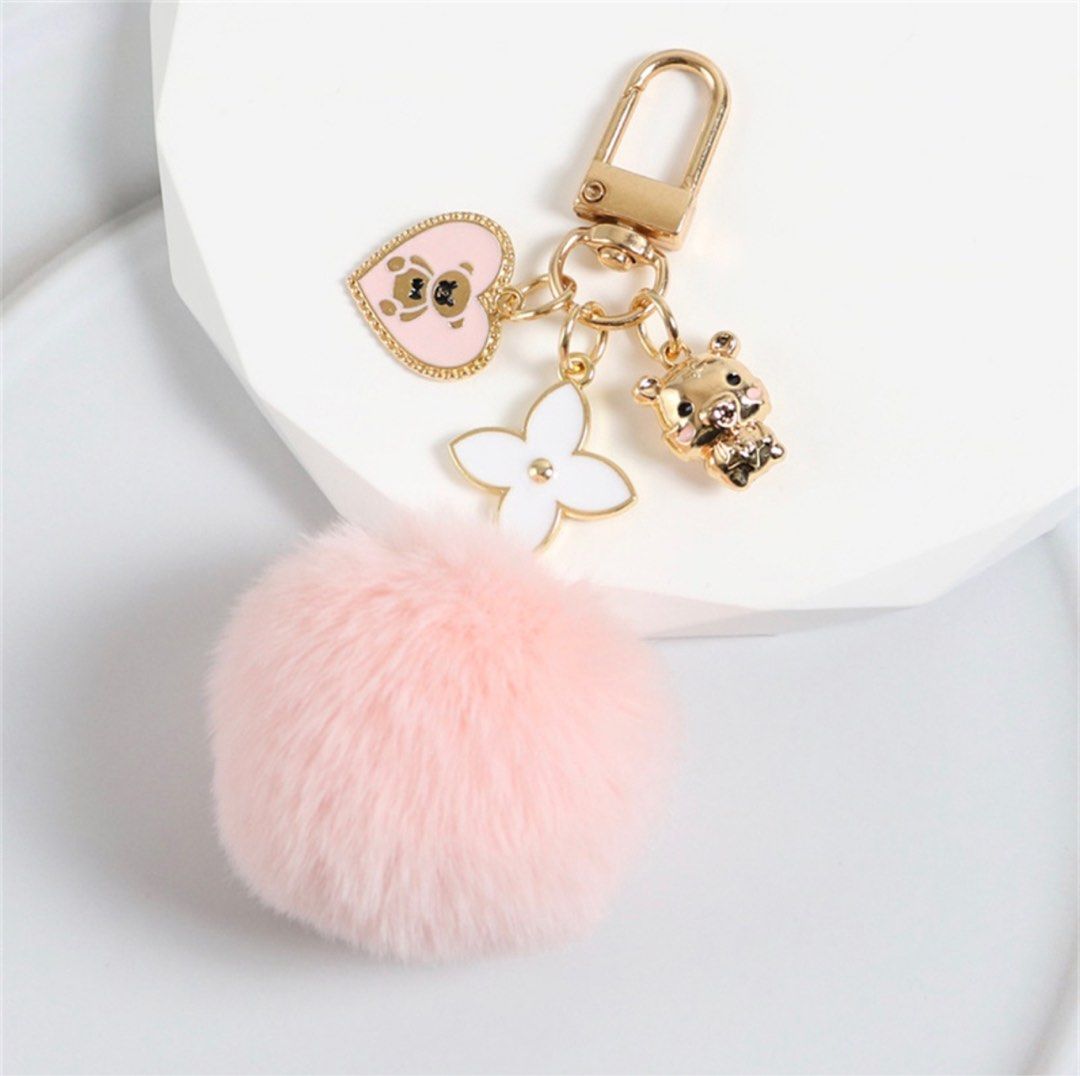 Cute pom sales pom keychain