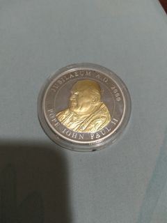 POPE JOHN PAUL II COMMEMORATIVE COIN SILVER AND GOLD 2,500 PESOS FIXED