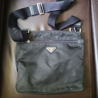 PRADA Tessuto Nylon Saffiano Crossbody Bag Nero Black 264305