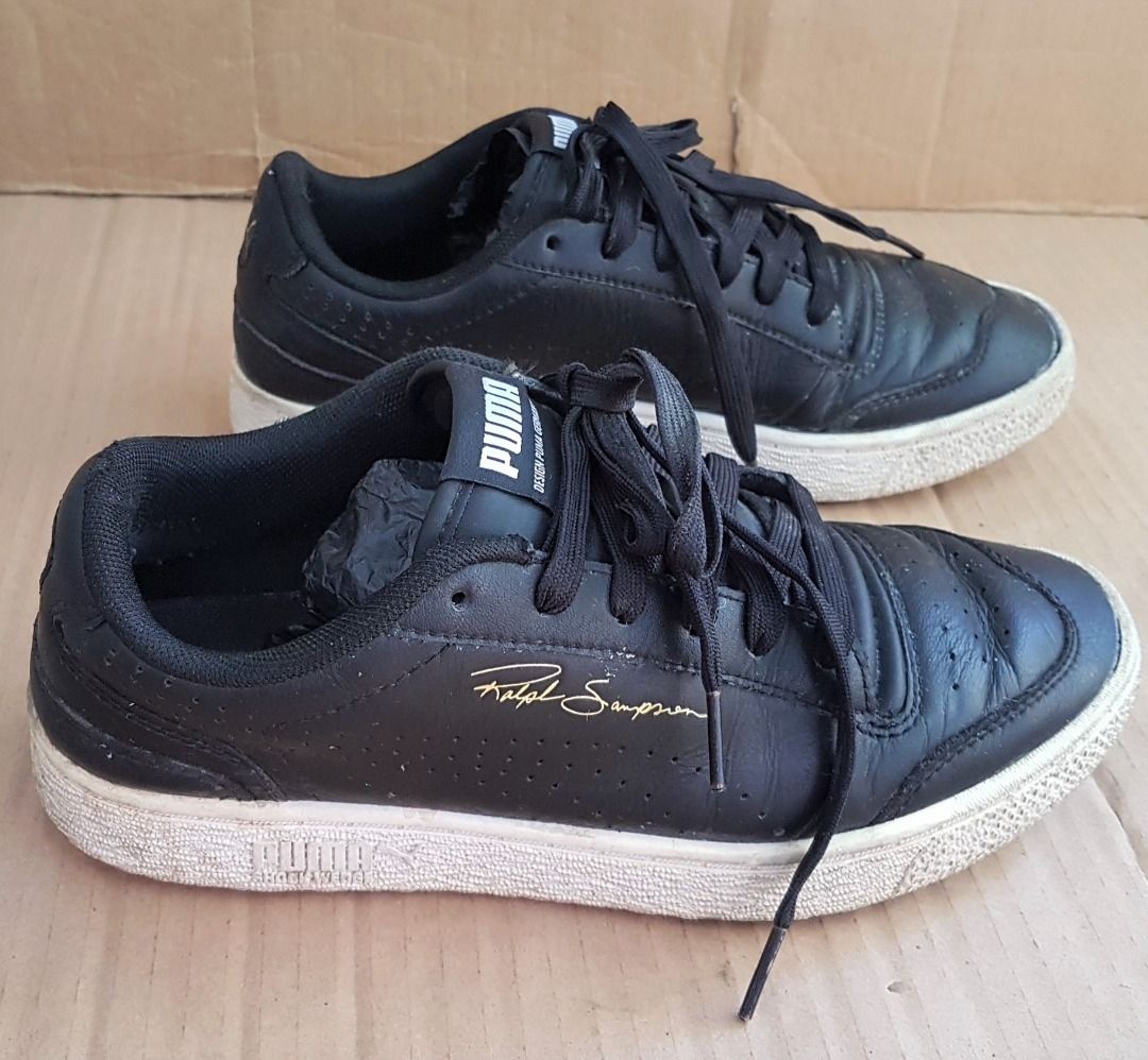 Premium Puma Designer Sneakers Ralph Sampson Germany Black Leather Shoes US 6.5 M 8 F UK 5.5 Euro 38.5 Court Running Shoes Original High