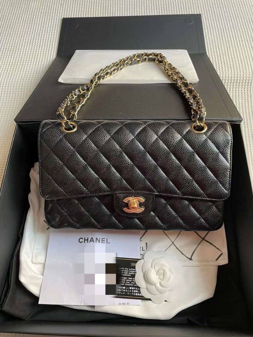 PREORDER Preloved Chanel Medium Classic Flap Caviar GHW, Luxury, Bags