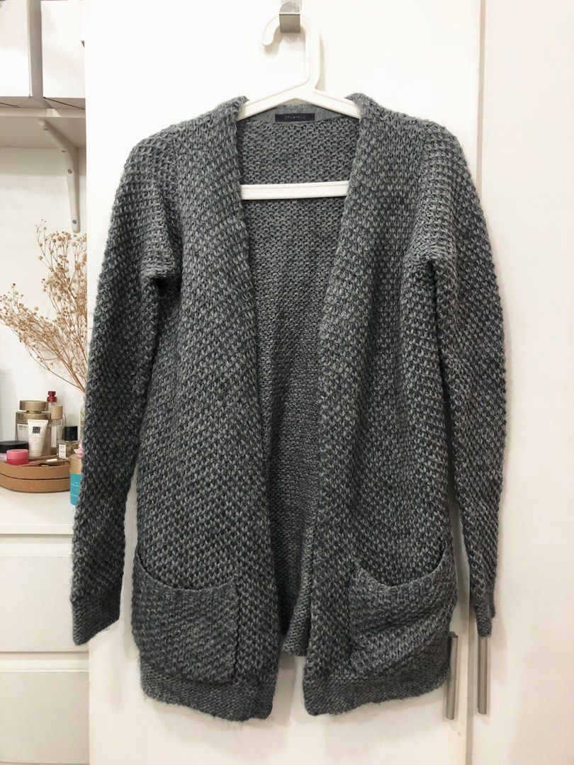 Promod Grey Knitted Long Cardigan (Category: Coats, Jackets and Outerwear) located in Marikina City. Submitted by declutterbymilkee (Listing ID 1203433240, Image 1). Description: Grey Knitted Long Cardigan from Promod - Perfect this winter season! - Good as new, only used it twice. - Will fit S-M frames - Length: 26.5” Payment: Gcash/ Maya SF not included Ref. #1.