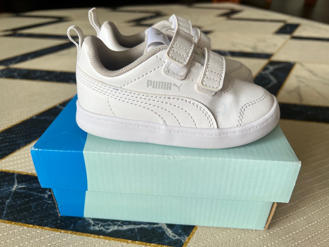 Puma white shoes, Babies & Kids, Babies & Kids Fashion on Carousell