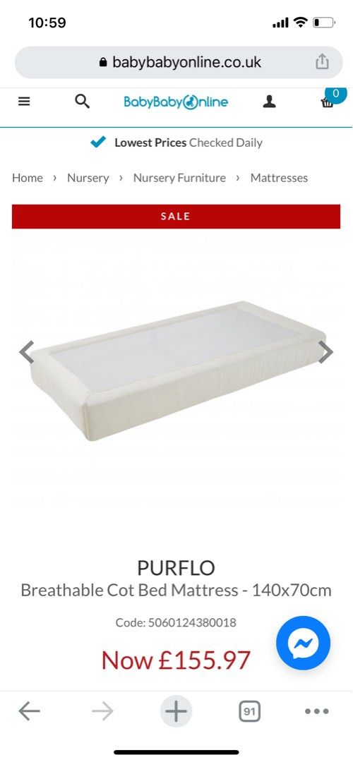 Purflo breathable cot mattress store