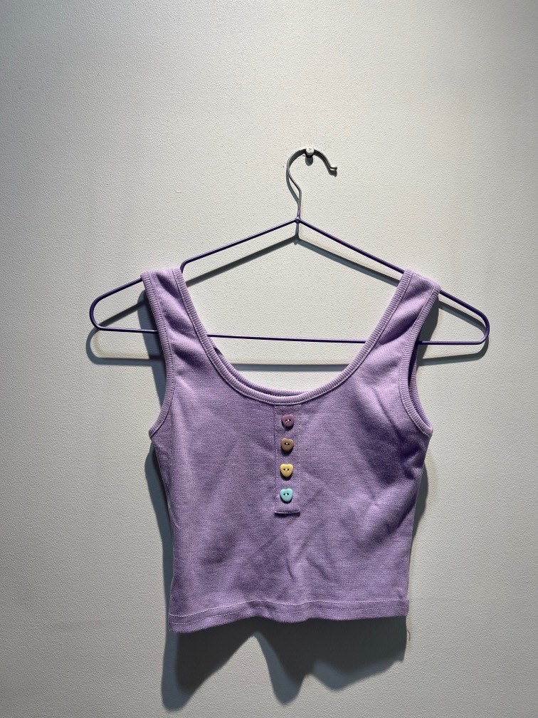 Purple Top, Women's Fashion, Tops, Sleeveless on Carousell