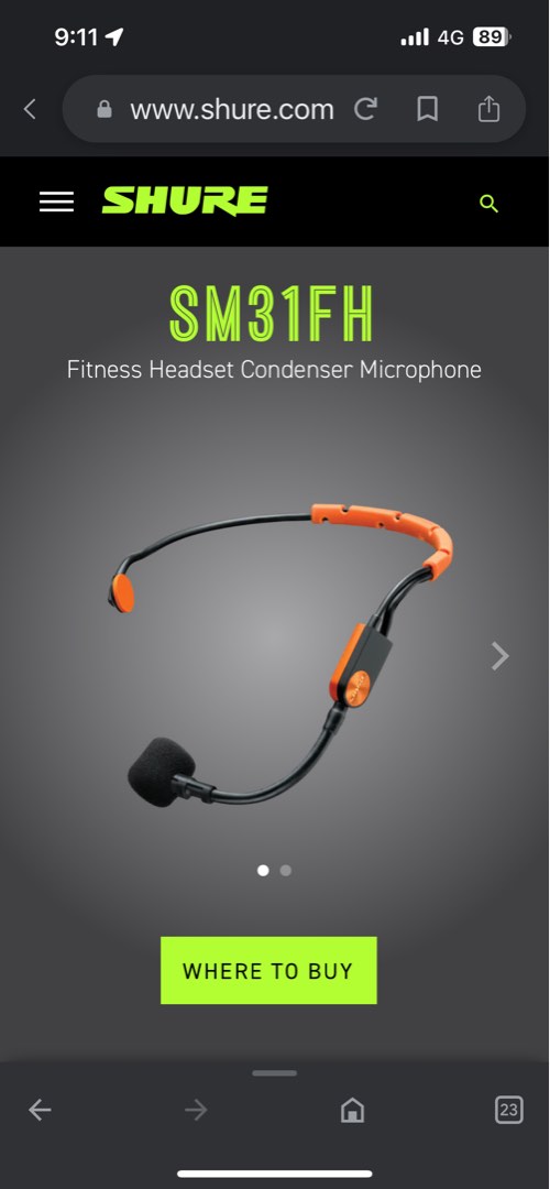 [Rental] Shure Wireless Headset SM31 Microphone, Audio, Microphones on ...
