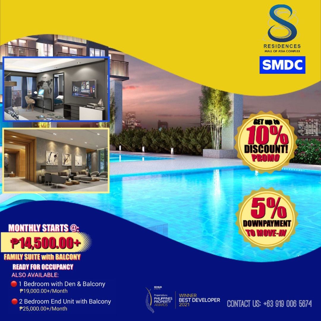 RFO Family Suit B with Balcony Condo at S Residences starts in Pasay
