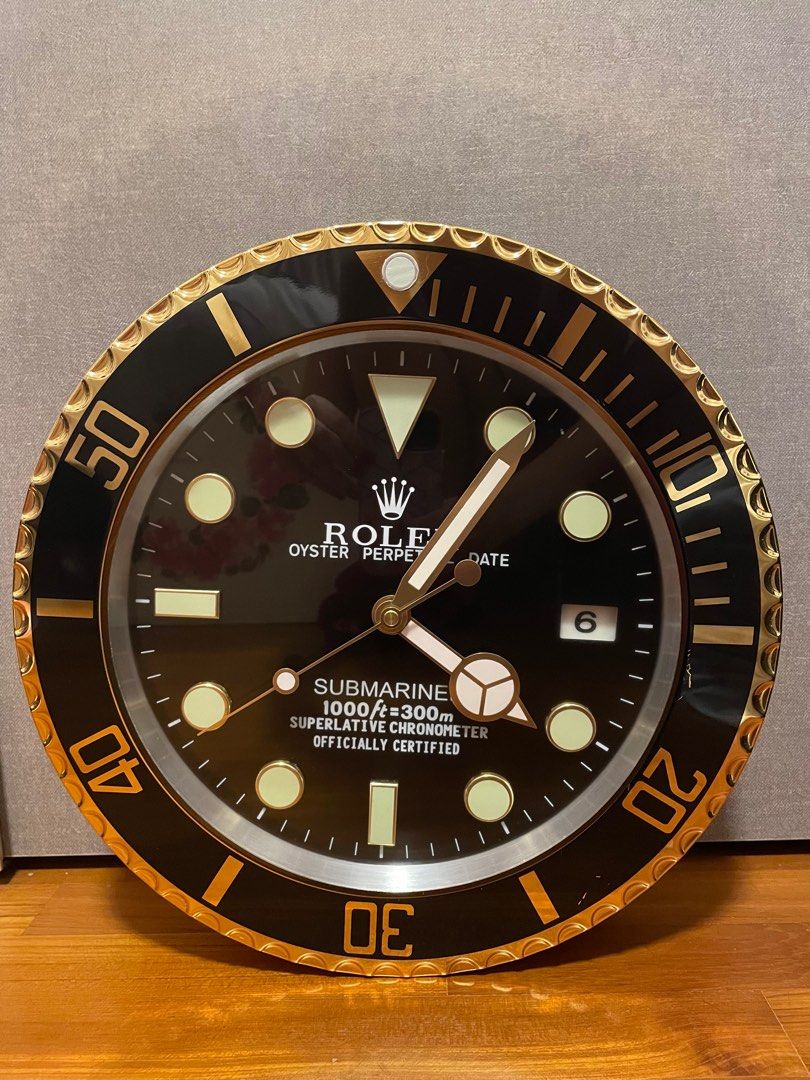 Gold rolex cheap wall clock