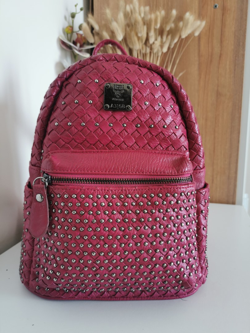 SALE MCM Medium Backpack Stud Full Leather Luxury Bags Wallets on Carousell