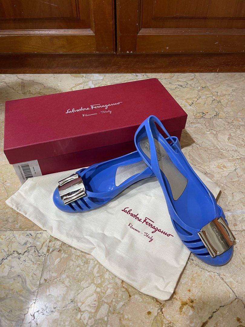 Salvatore Ferragamo Bermuda Blue Indie Women s Fashion Footwear Flats on Carousell