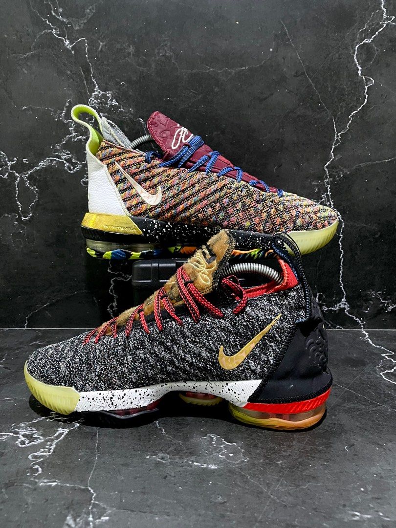 Sepatu Nike LeBron 16 XVI LMTD “What The” Multicolor made in Vietnam size  US 8 41 insole 26cm, Fesyen Pria, Sepatu , Sneakers di Carousell