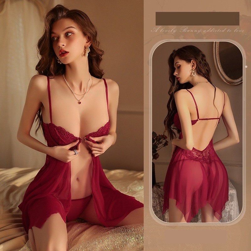 Sexy Lingerie Pajamas Steel Support Push Up Bra Big Lace Front Slits  Nightdress Perfect for Special Nights, Women's Fashion, New Undergarments &  Loungewear on Carousell