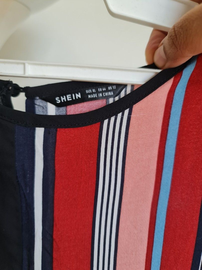 Shein maxi dress with front zip breastfeeding friendly, Women's Fashion