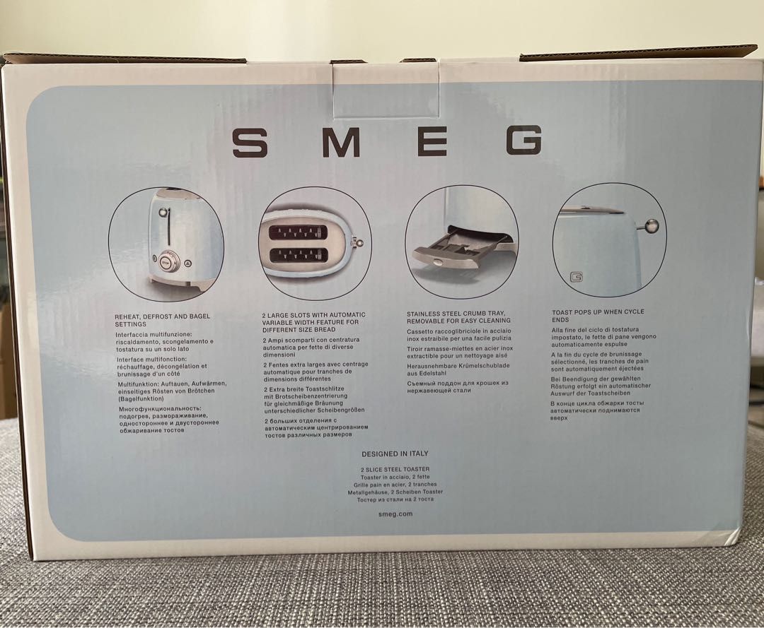 SMEG 2 slice steel toaster cream, TV & Home Appliances, Kitchen