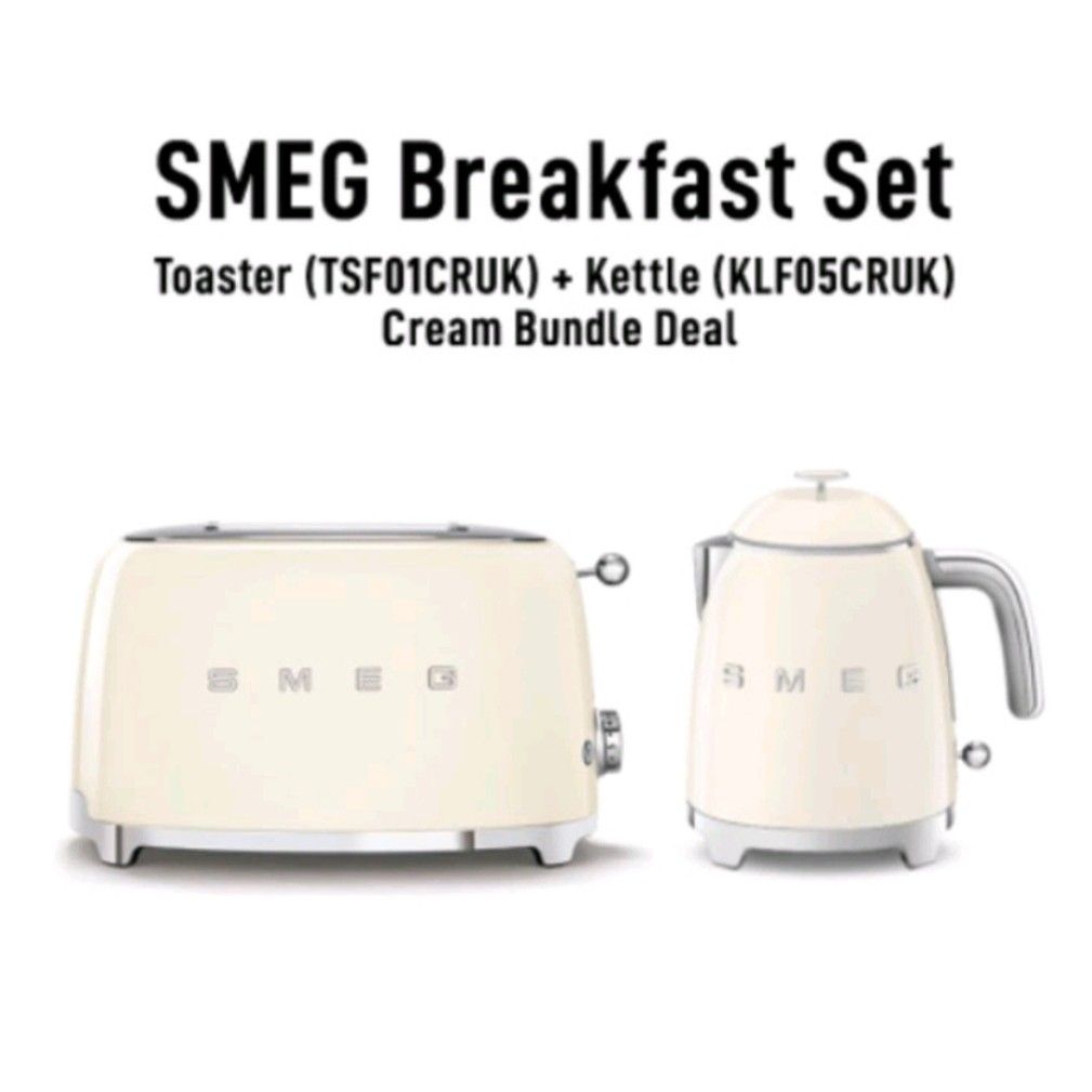 Smeg kettle and deals toaster bundle cream