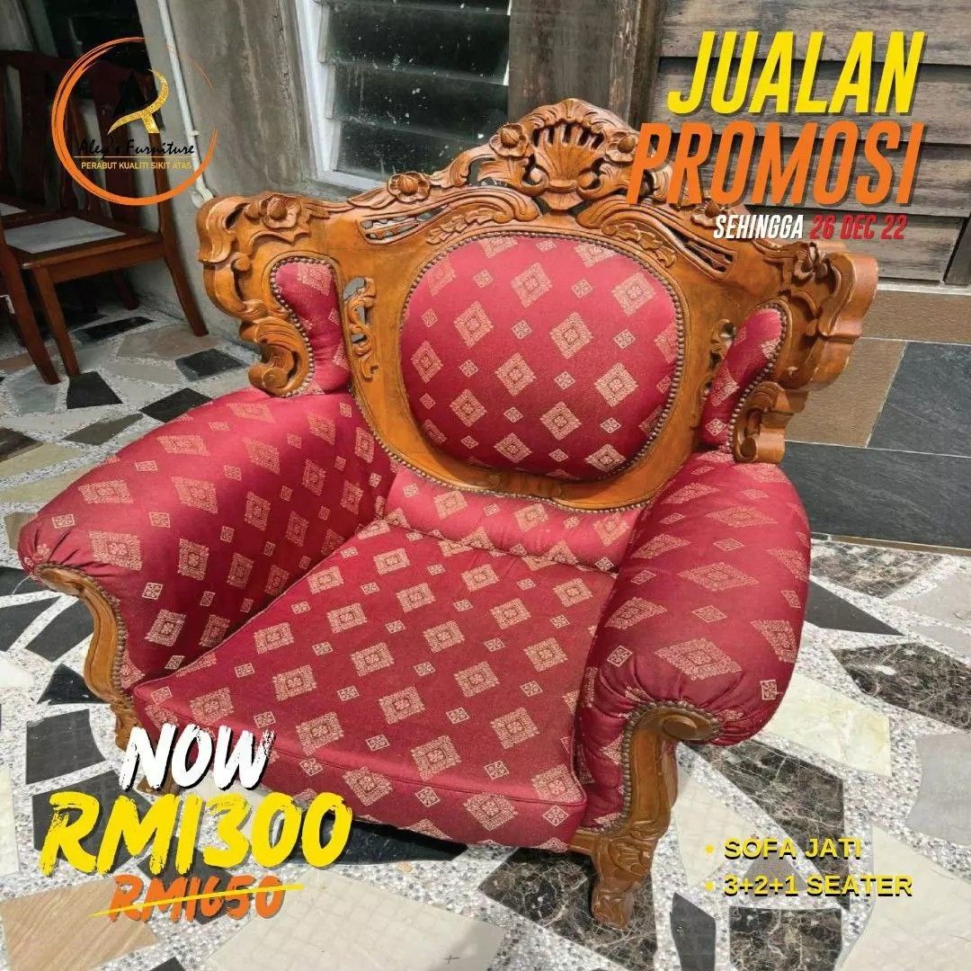 Sofa jati 3+2+1 Seater, Furniture & Home Living, Furniture, Sofas on