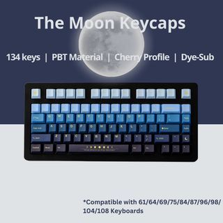 The Moon Keycaps | Cherry Profile | PBT Dye-Sub | Royal Kludge Tecware Keychron Akko Keycap