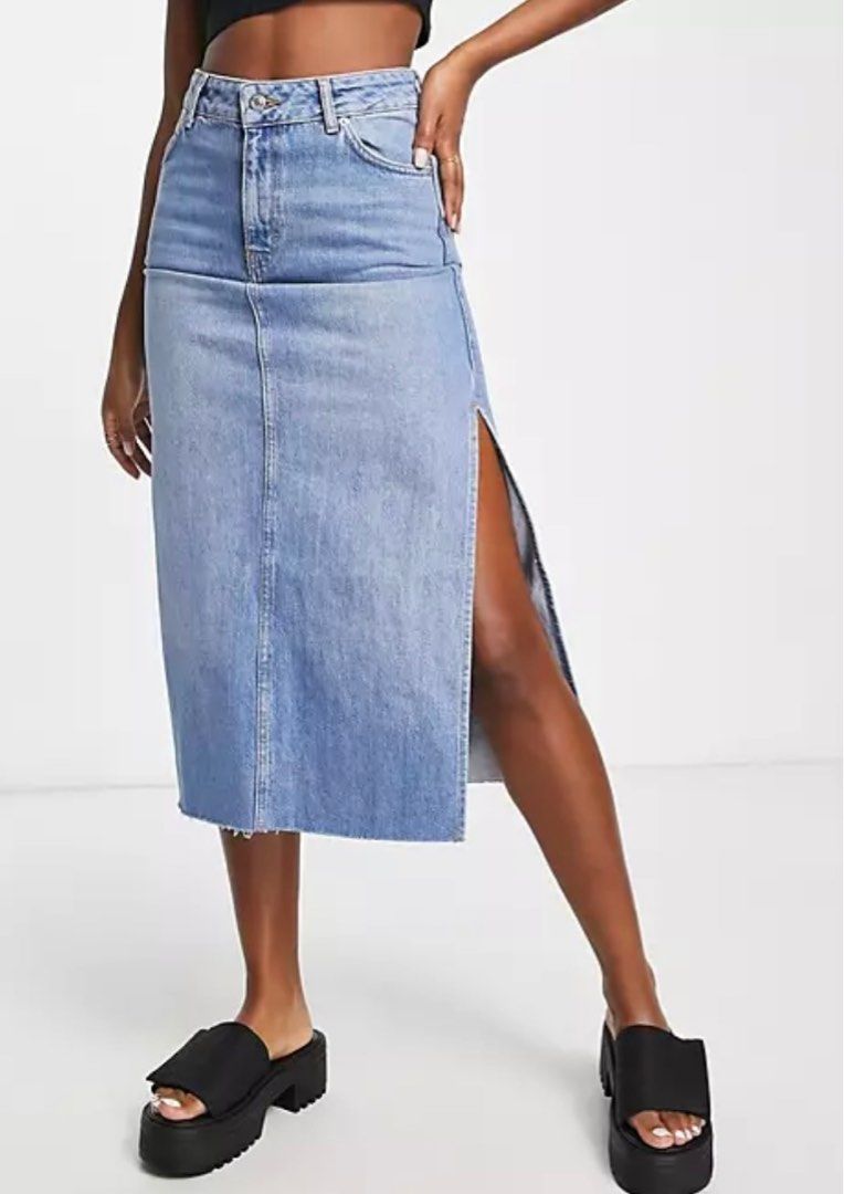 Denim pencil online skirt topshop
