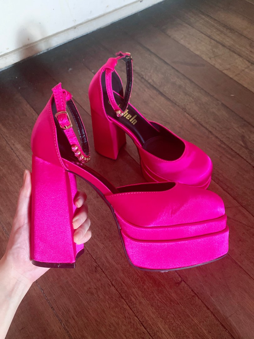 Versace Inspired Barbie Pink Platform Heels Women s Fashion