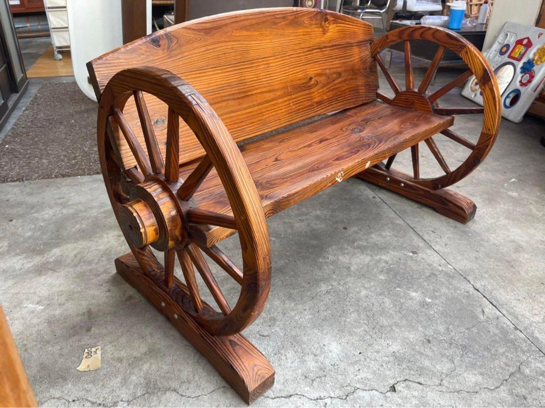 Wagon Wheel Bench Furniture Home Living Furniture Chairs On Carousell   Wagon Wheel Bench 1671165997 A7d23a5b Progressive 