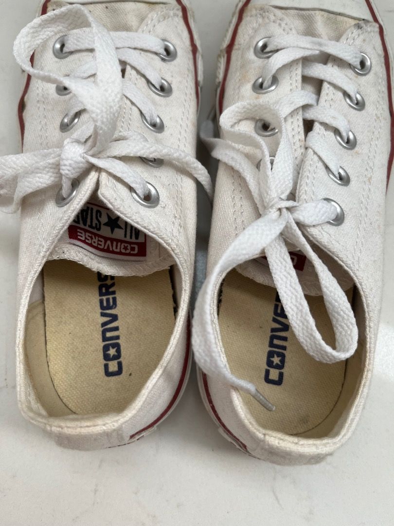White converse Women s Fashion Footwear Sneakers on Carousell