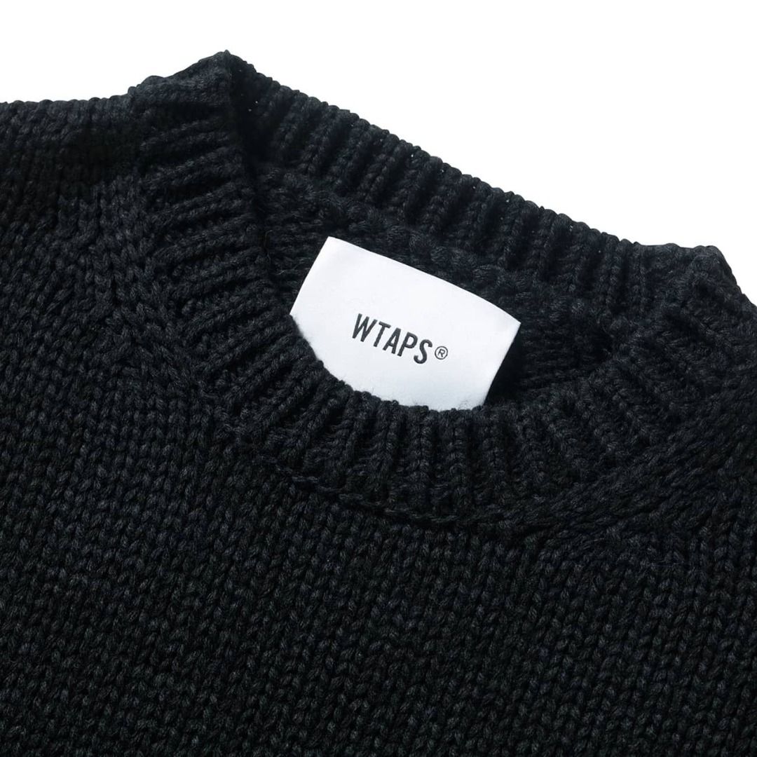 WTAPS 22AW ARMT / SWEATER / POLY. X3.0 - 222MADT-KNM02 - BLACK CROSSBONES  KNIT