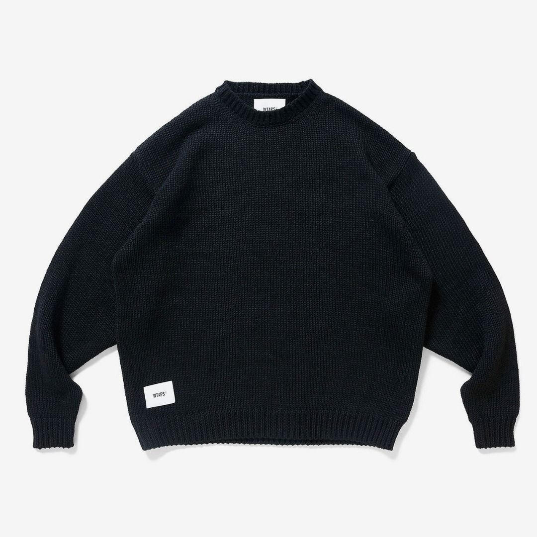 WTAPS 22AW ARMT / SWEATER / POLY. X3.0 - 222MADT-KNM02 - BLACK 