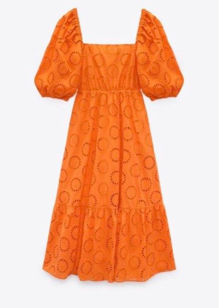 ZARA ORANGE DRESS, Women's Fashion, Dresses & Sets, Dresses on Carousell