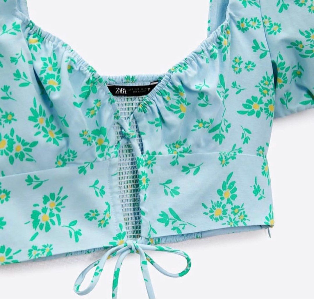 ZARA LINEN BLEND TOP, Women's Fashion, Tops, Blouses on Carousell