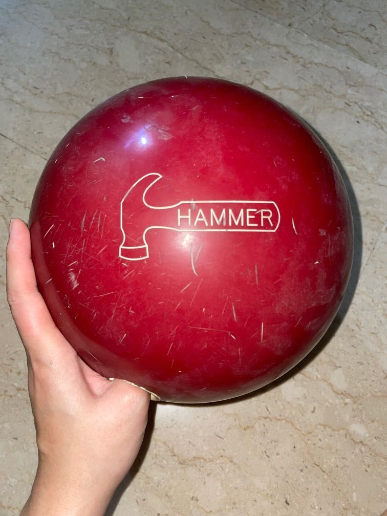 15 lbs 1994 Faball Red Reactive Hammer Bowling Ball, Sports Equipment