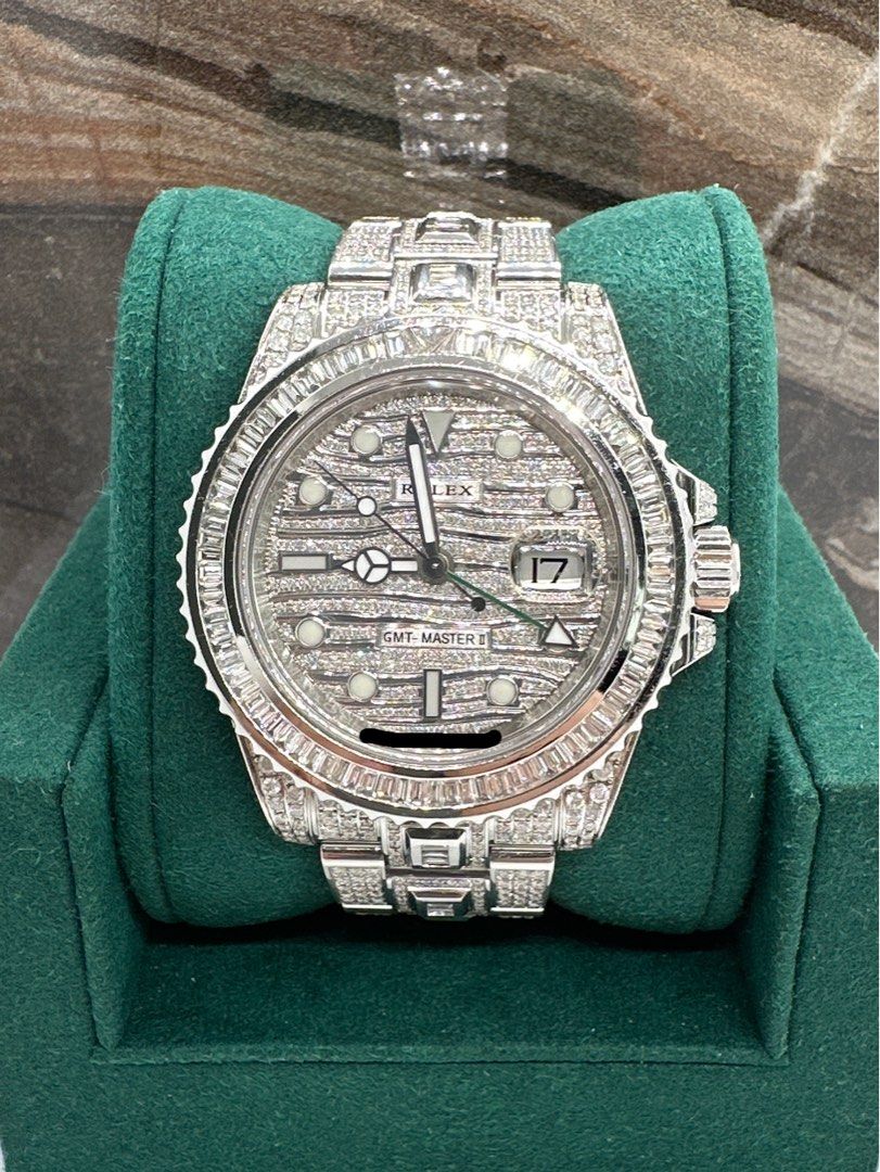 Rolex gmt master ii on sale full diamond