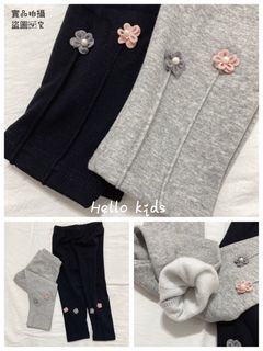 ✨保暖內刷毛 小花刺繡內搭褲 現貨秒發