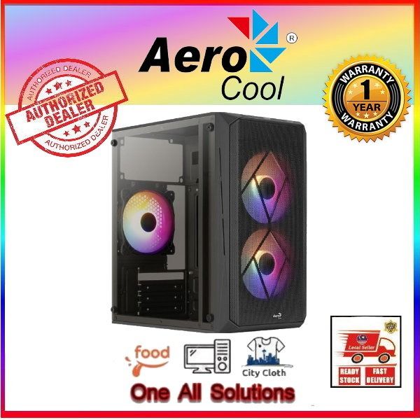 Aerocool CS-107 MINI TOWER Micro-ATX Casing With 3 FRGB Fans Included ...