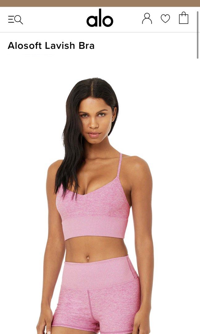 Alo Yoga Alosoft Lavish Bra (Limited: Pink Lavender Heather), 女裝, 運動服裝-  Carousell