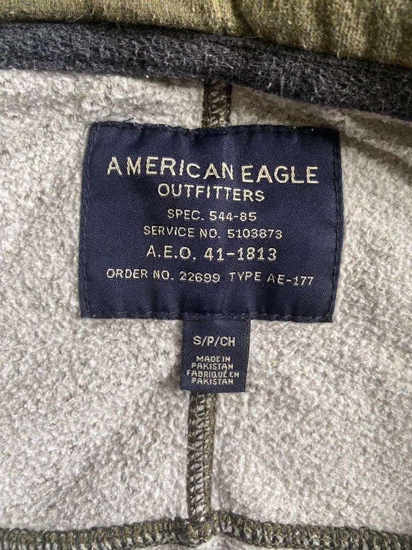 American Eagle Khaki Bomber Jacket Worn a few times... - Depop