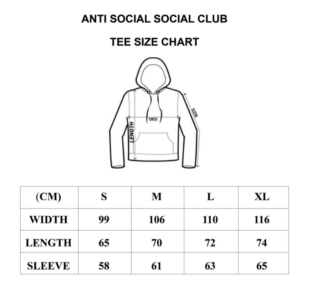 Anti social social club hoodie sizing hot sale